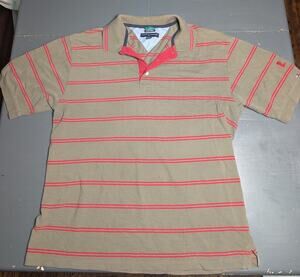 Tommy Hilfiger Golf Ultra-Fresh Men's Green/Red Striped Cotton Polo Shirt XL
